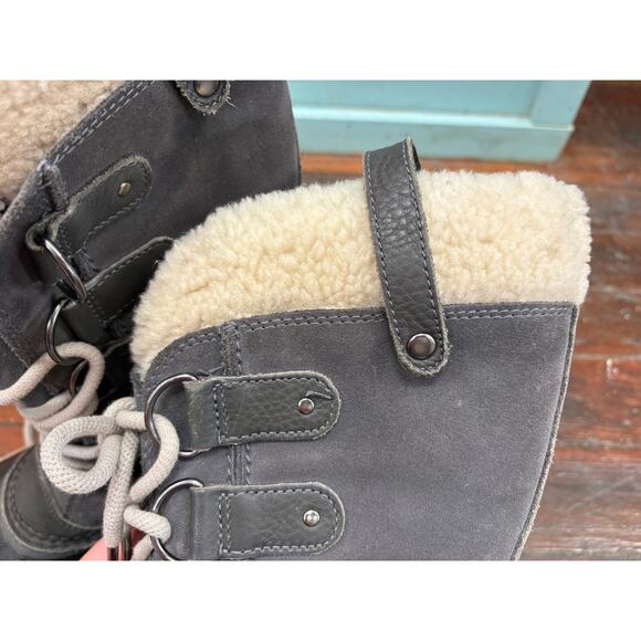 Sorel Joan of Arctic Calf High Dark Gray Waterproof Winter Boots Size 9 - Picture 6 of 9